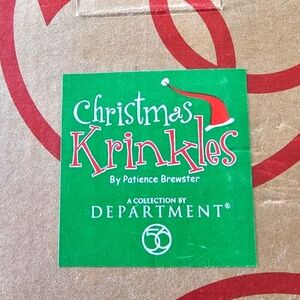 New Department 56 Set of 4 Christmas Krinkles by Patience Brewster Coffee Cups